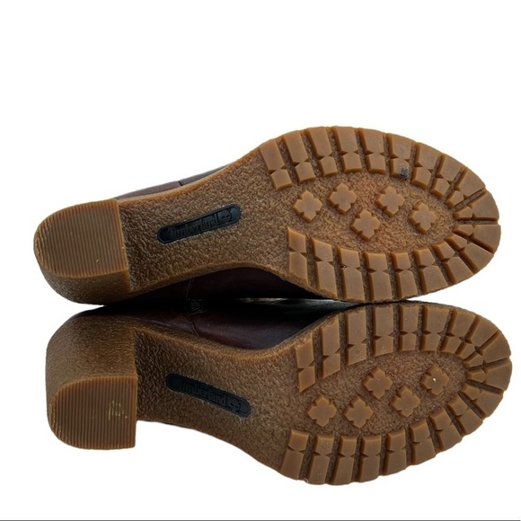 Timberland Women’s Oiled Leather Glancy Fleece Folded Down Heeled Booties Boots - Picture 12 of 14